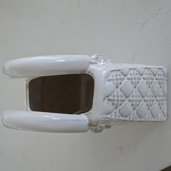 New DIOR LADY DIOR Bag Vase White Ceramic Mini Bag Vase Top Handle Cannage Bag - Picture 4 of 5